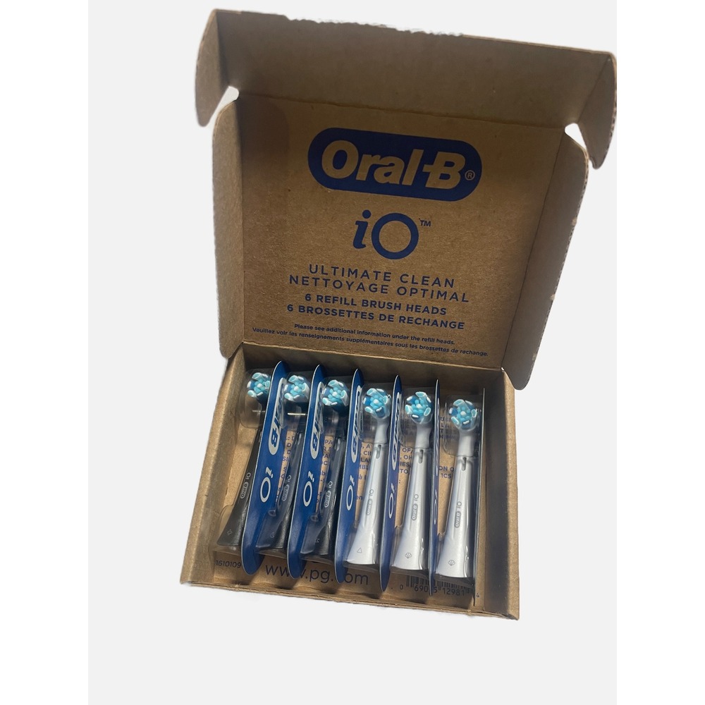 Oral-B iO Ultimate Clean Brush Heads 6 Count White Replacement Refills Genuine